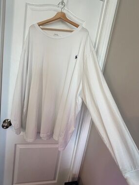 Polo by Ralph Lauren Off-White Long-Sleeve Crewneck with Embroidered Pony